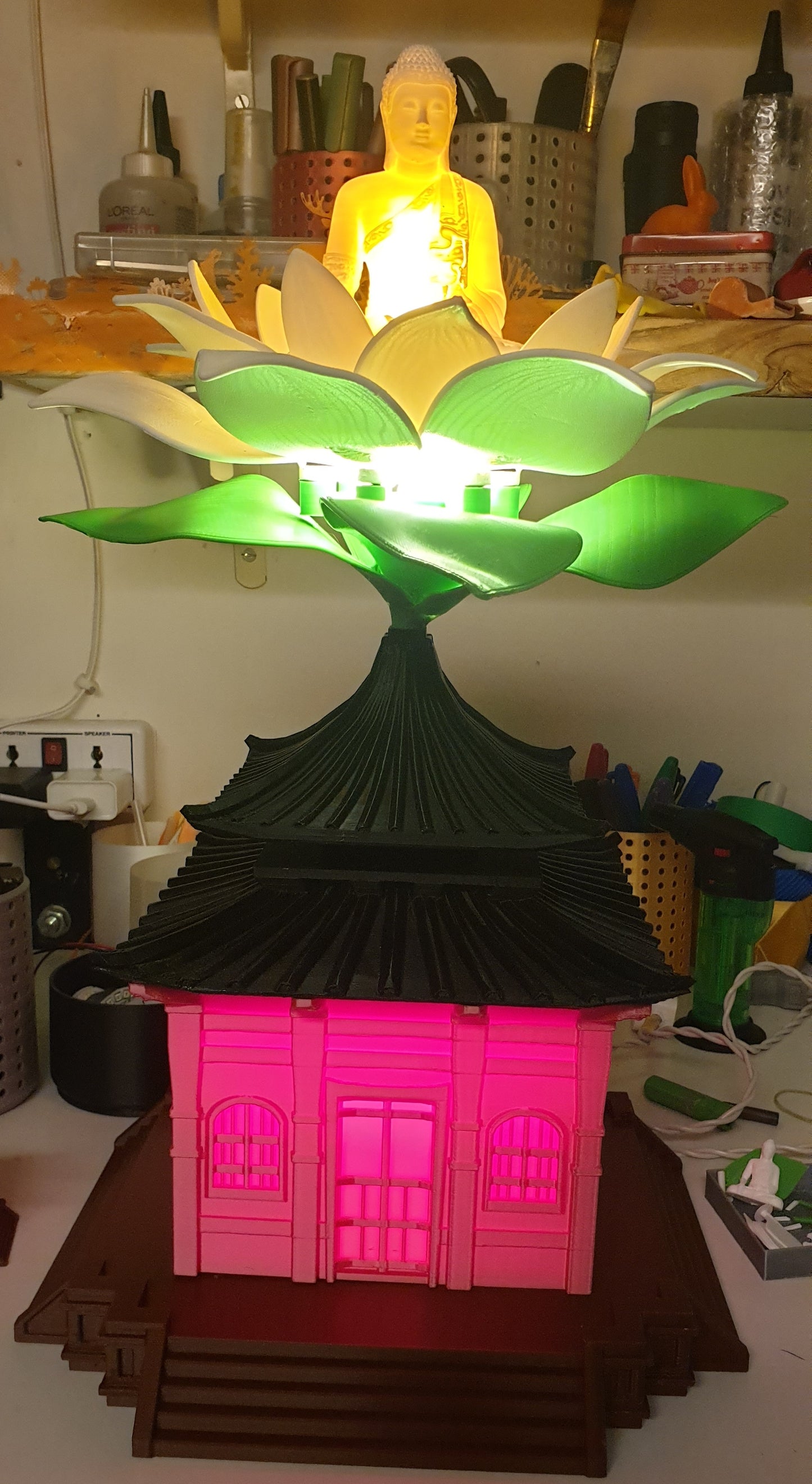 Japanese Buddha Lotus Lamp