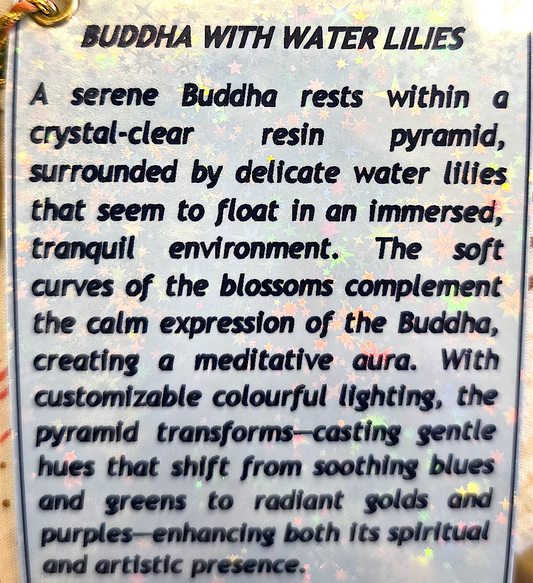 Pyramid  Lamp-Buddha with Water Lilies