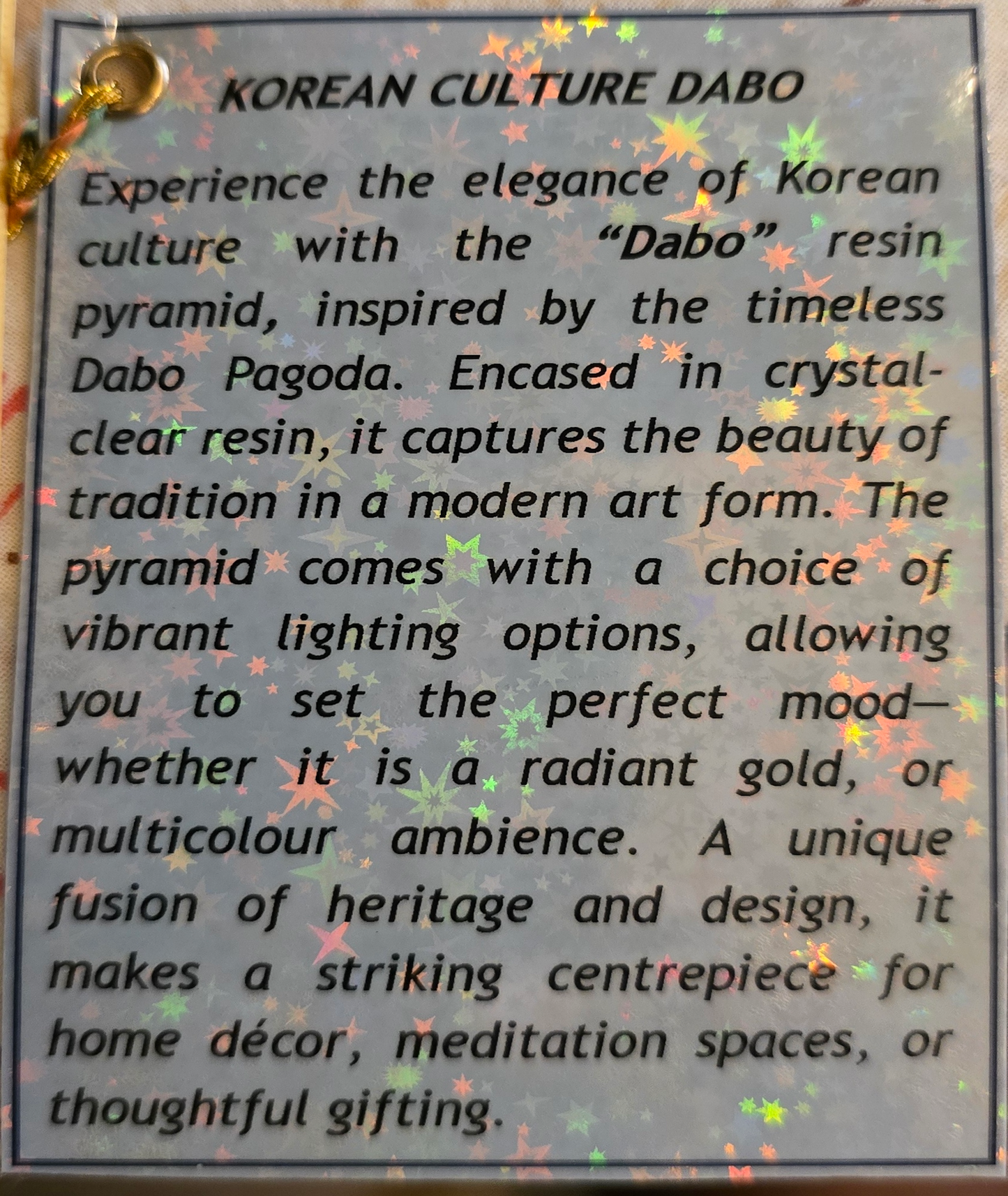 Pyramid  Lamp-Korean Culture Dabo